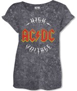 AC/DC Ladies Fashion Tee: Logo High Voltage (Acid Wash) 26,80€