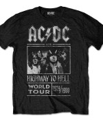 AC/DC Men’s Tee: Highway to Hell World Tour 1979/1980. Negra 24€