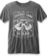 JOHNNY CASH UNISEX TEE: THE MAN IN BLACK Camiseta Gris 26,80€