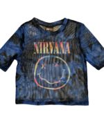 NIRVANA Chica CROP TOP: PASTEL HAPPY FACE (MESH) 26,90€